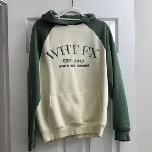 Green and Cream White Fox Hoodie
